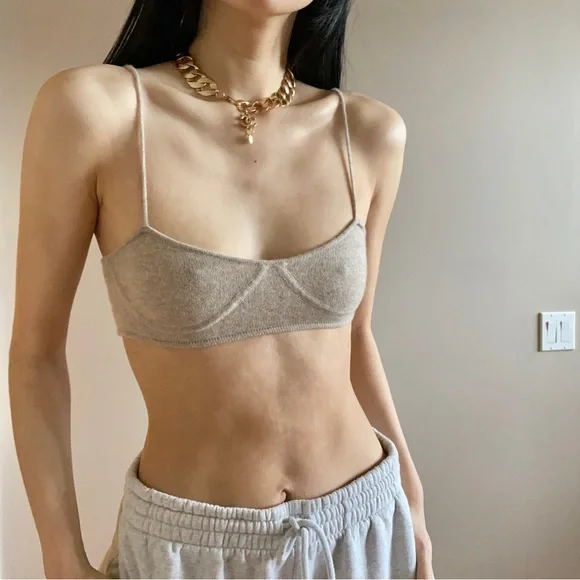 Zara cashmere bra top and briefs matching SET - Picture 5 of 8